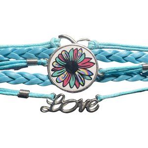 Custom leather love infinity bracelets